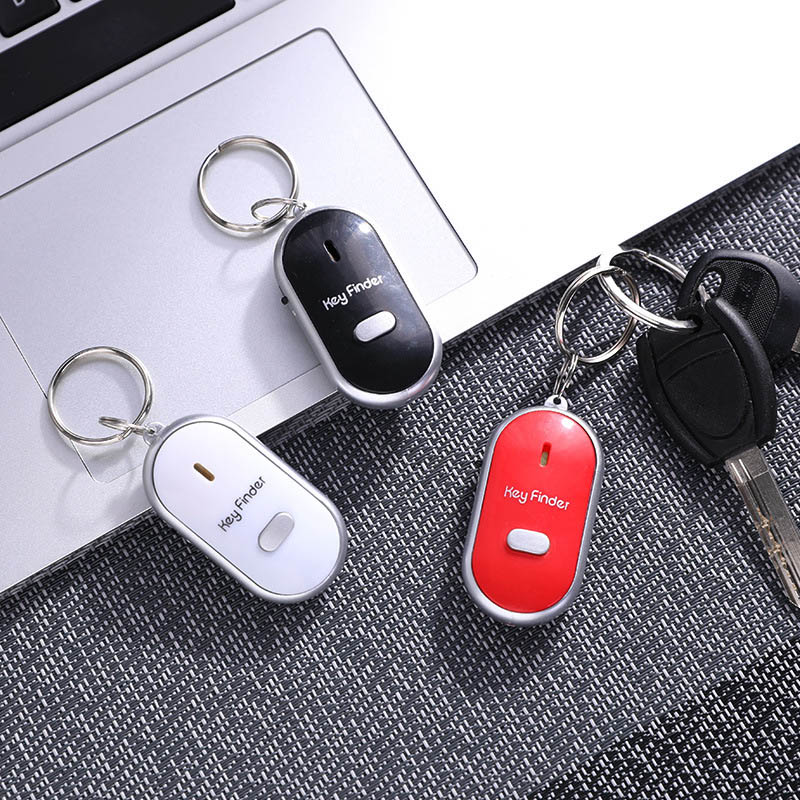 Led Fluitje Key Finder Knipperende Piepend Geluid Controle Alarm Anti-Verloren Keyfinder Locator Tracker Met Sleutelhanger 4 Kleuren Voor kiezen