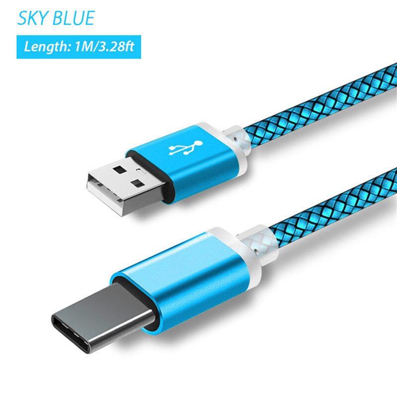 10mm długi przyrząd usb typ C rozszerzone złącze kabel ładowania dla Umidigi przyszły kryształ S2/zawodowiec ulefone moc 3s pancerz 7 6 3WT 6e 5S: Skyblue rodzaj c kabel