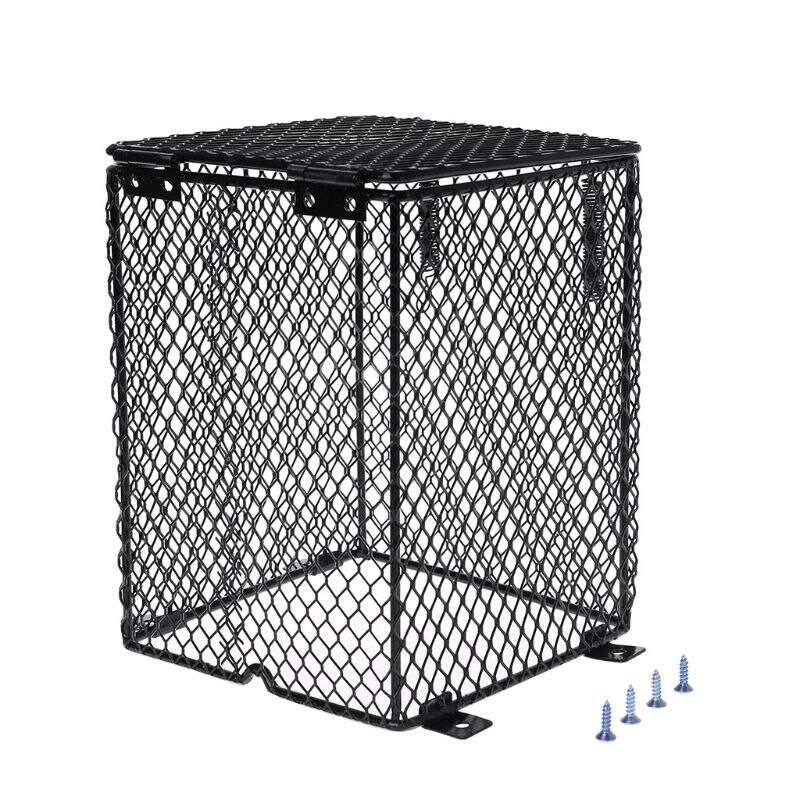Calentador de reptiles para lámpara de Metal, cubierta protectora de malla metálica para jaula: 1