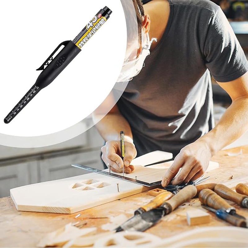 2-8Pcs 45mm Waterproof Long Head Nib Deep Hole Markers Pen Tile Carpenter Pen Multi-purpose for Woodworking Black/Blue/Red Ink