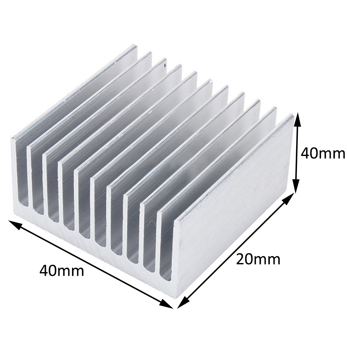1 Piece Heat Conducting Block 11 Tooth 40mm*40mm*20mm Aluminium Radiator Heatsink Heat Sink Cooling Accessories
