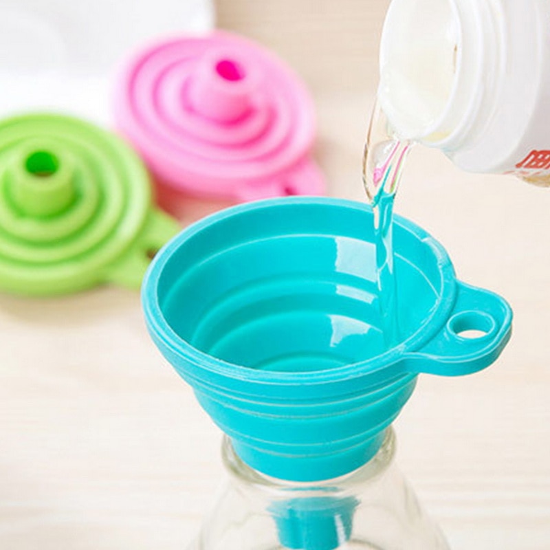 Siliconen Trechter Silicone Inklapbare Set Opvouwbare Keuken Trechter voor Water Fles Liquid Transfer Food Grade KichenTool Trechter