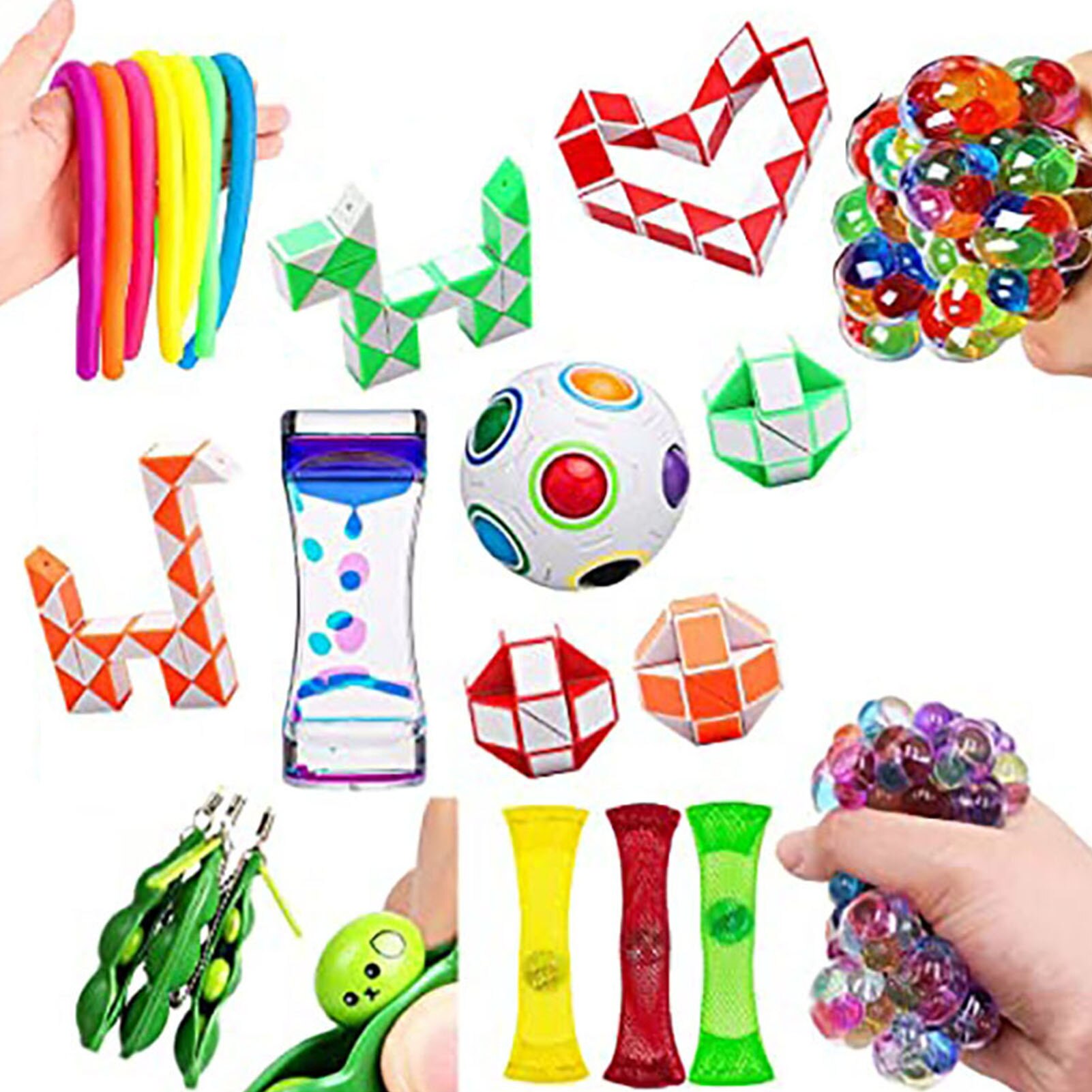 22 pacote de brinquedo sensorial fidget conjunto de alívio do estresse brinquedos para crianças adultos brinquedo sensorial fidget conjunto de brinquedo sensorial aliviar o estresse: 09