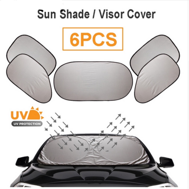 6pc Car Front Rear Sunshades For Citroen C4 C5 C3 Picasso Xsara Berlingo Saxo C2 C1 C4L DS3 Xantia DS4 C8 C-Elysee 2cv