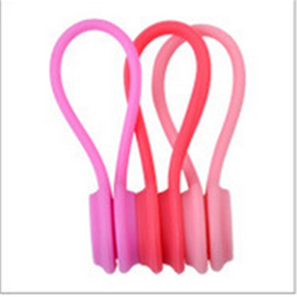 3 Pcs Kabel Organizer Zachte Siliconen Magnetische Kabelhaspel Cord Oortelefoon Opslag Houder Draad Organizer Voor Oortelefoon Datakabel: Rose Red Pink