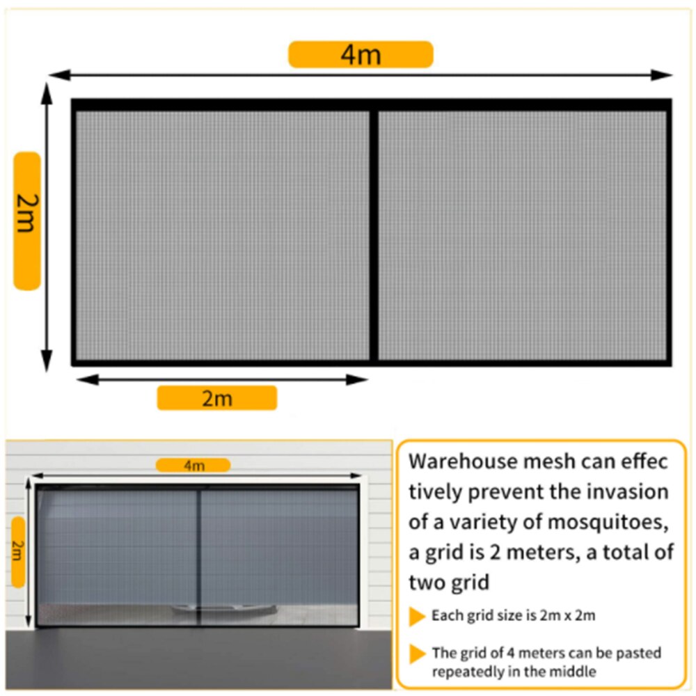 Garage Mesh Screen Door Seamless Insect Net Garage Door Screen Easy To Install And Use Summer Anti-Mosquito