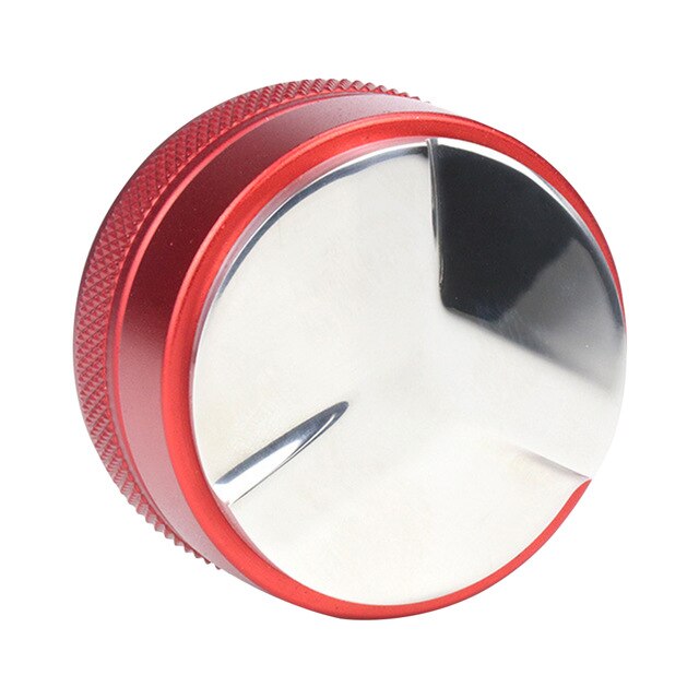 51mm Adjustable Coffee Espresso Tamper Trefoil Coffee Distributor For Barista Flat Stainless Steel Base Coffee Bean Press Tools: Red