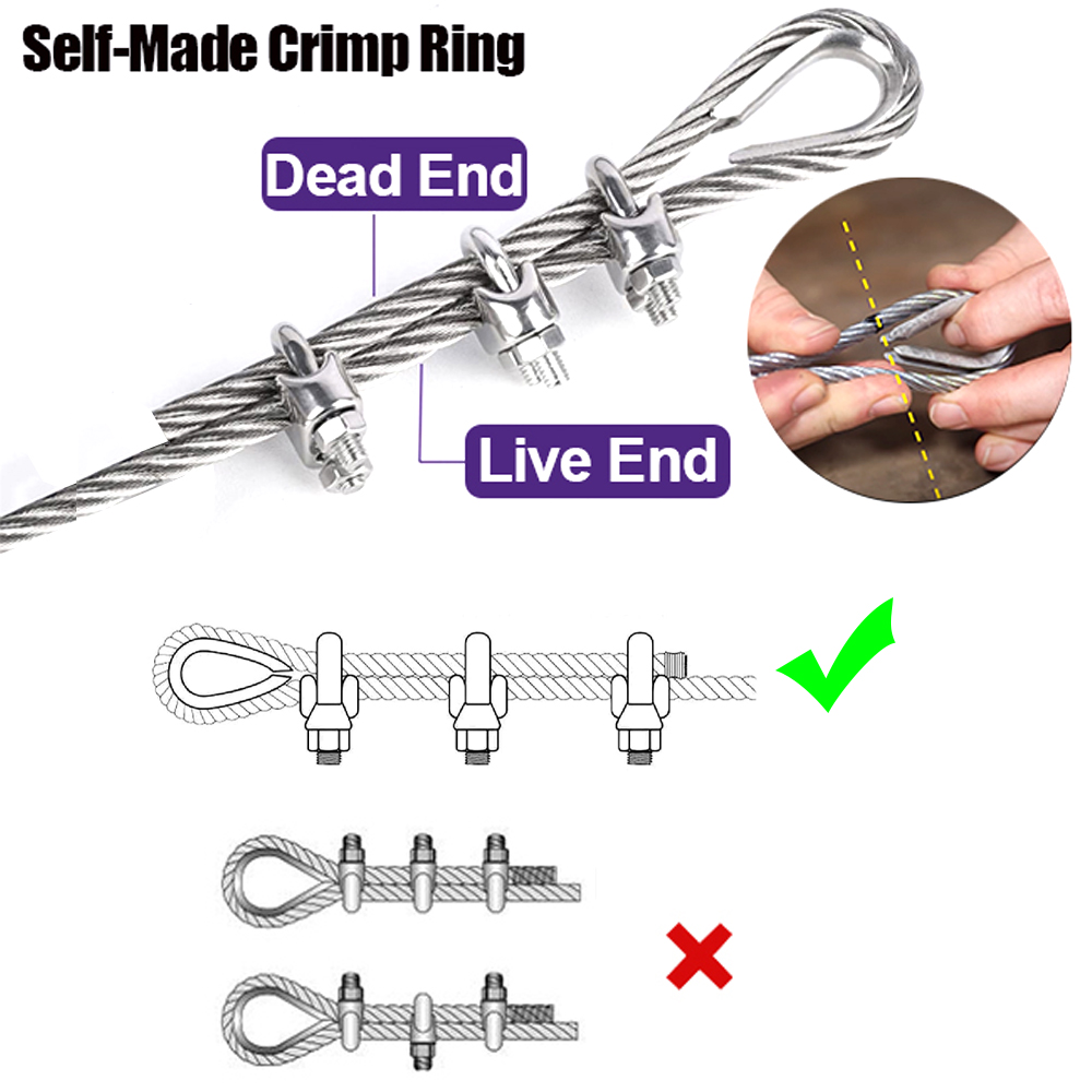 Staaldraadkit 304 roestvrijstalen kabel 3/16 inch diameter 4,7 mm 7x19 streng voor Zip-lijn bootliften dekrailing