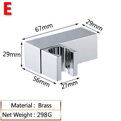 Hand Shower Hook Chromed Polish Shower Seat Solid Brass G1/2" With Shower Hose Connector Shower Mounting Brackets: E style brass