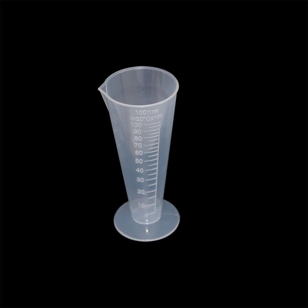 1Pc 100 Ml Transparante Plastic Kegel Maatbeker Met Schaal Afgestudeerd Cilinders School Laboratorium Keuken Meten Accessoires