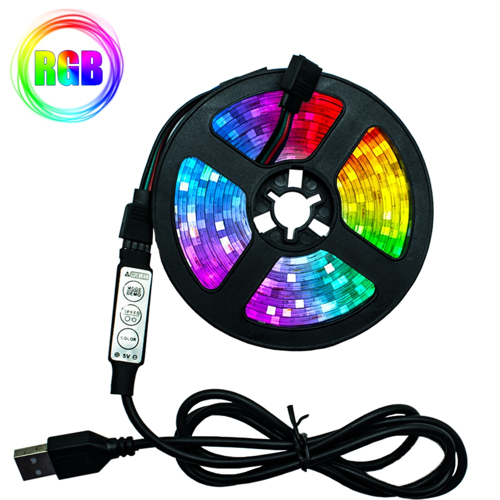 LED Streifen Licht flexibel Lampe 1M 2M 3M 4M 5M Klebeband Diode SMD 2835 DC5V schreibtisch Bildschirm TV Hintergrund Beleuchtung USB Kabel 3 Schlüssel Kontrolle
