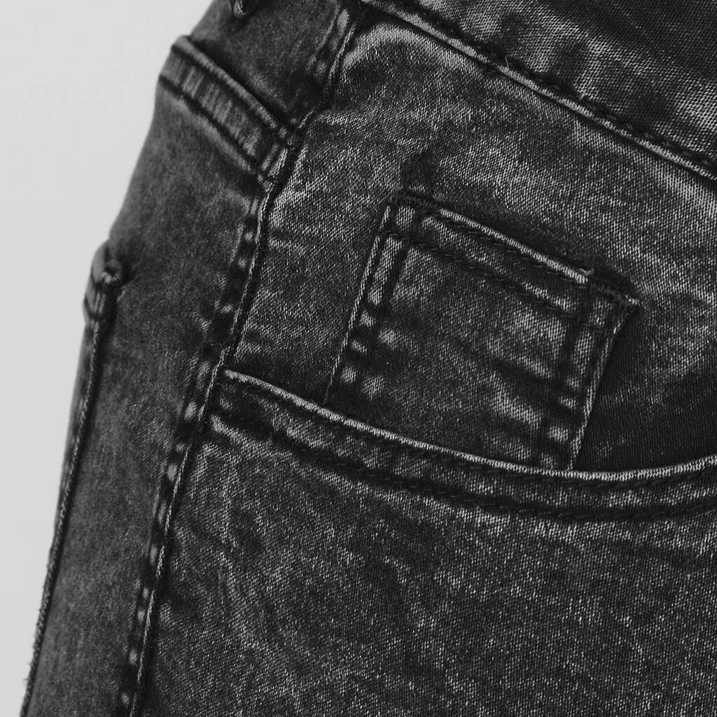 Mens Cool Brand Black Jeans Skinny Ripped Destroyed Stretch Slim Fit Hop Hop Pants With Holes For Men #g3