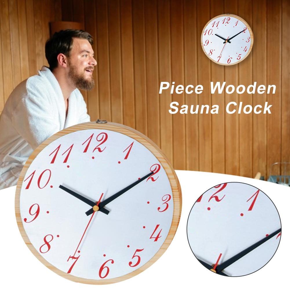 Sauna Wall Clock Wooden Bath Timer Sauna Accessories for Indoors Outdoors