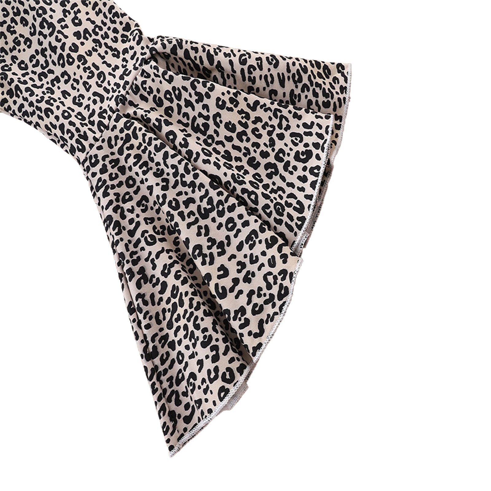 2-6Years Zuigeling Kleur Blok Flared Broek Baby Meisjes Mid-Rise Zonnebloem & Luipaard Print Broek