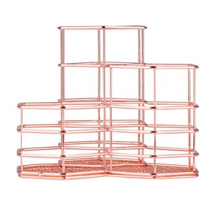 Metal pen pencil holder multifunctional desktop storage container desk organizer combination Office Accessories CL-2546: Rose Gold