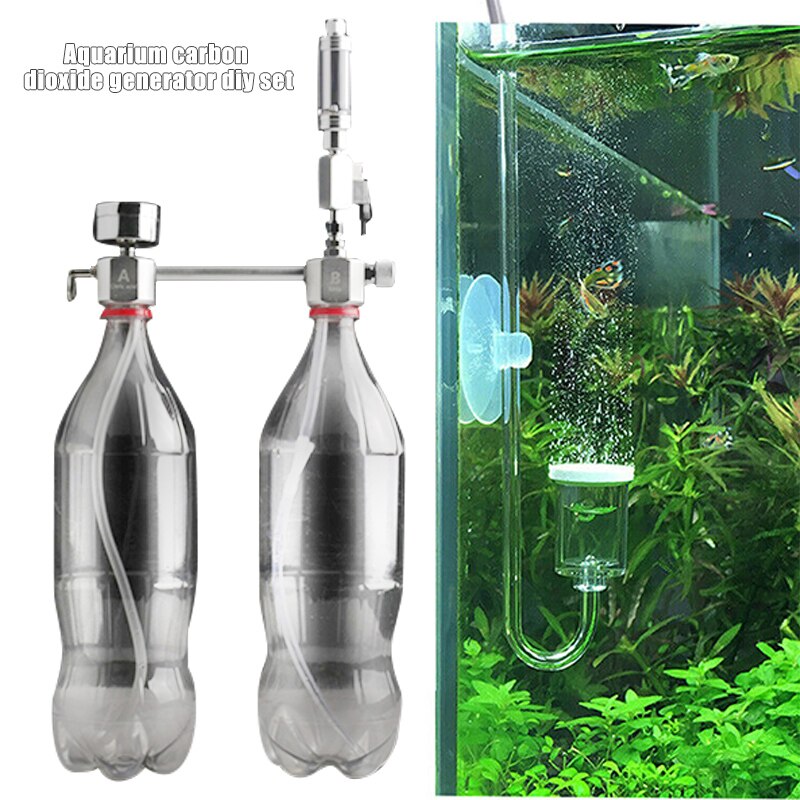Acquario kit sistema generatore di CO2 fai-da-te con elettrovalvola contatore di bolle per piante acquario SNO88