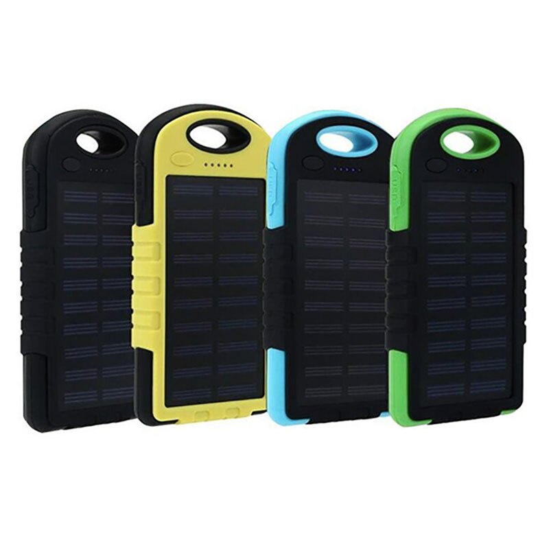 Outdoor Camping Waterproof 5000mah Portable Solar Battery Phone Charger