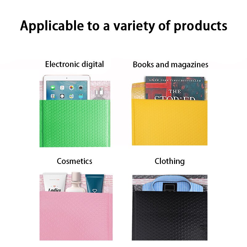 50pcs Pink Bubble Mailers Poly Bubble Mailer Self Seal Padded Envelopes Bags Colour Packaging Envelope Bags For Book