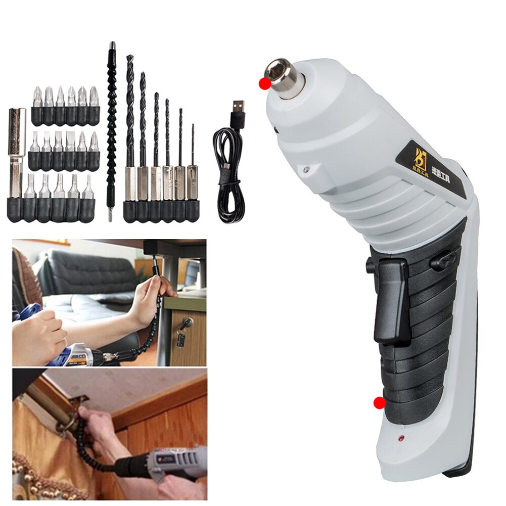 Multifunctional Cordless Electrical Screwdriver Set Electrician USB Rechargeable 3.6V Screw Driver Power Hand Tools