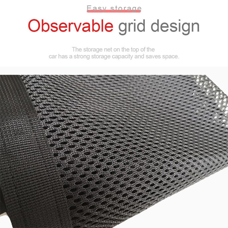 80cm*55cm bil loft opbevaring net lomme bil tag opbevaring taske lynlås polyester mesh pose auto organizer til opbevaring oprydning