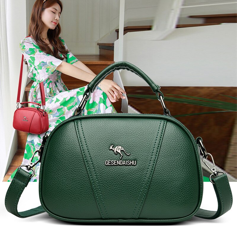 Luxe Pu Leer Effen Kleur Schoudertassen Voor Vrouwen Casual Handtas Crossbody Bag Sac Een belangrijkste