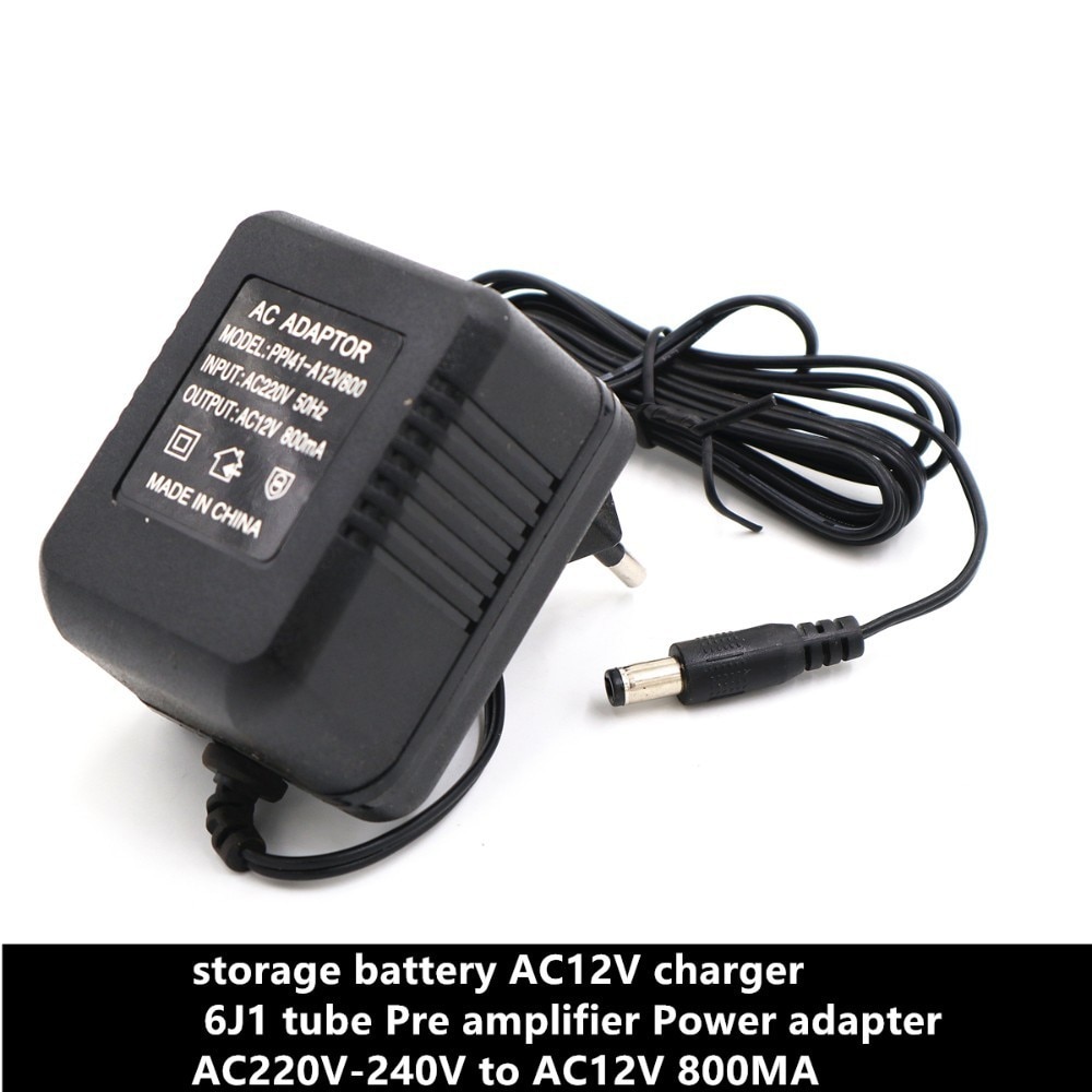 Opbevaringsbatteri ac12v oplader 6 j 1 rørforstærker strømadapter ac12v 800ma ekstern strømadapter i stedet for transformer