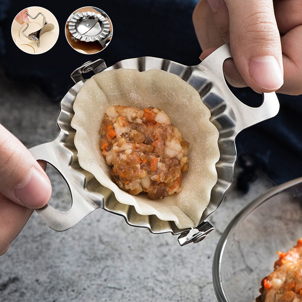 Stainless Steel Dumpling Wraper Mould Dough Circle Roller Machine Dumpling/Pie Maker Pizza Pastry Cutters Rolling Cooking Tools