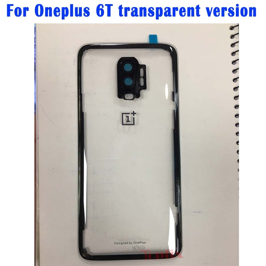 Original Glass For OnePlus 6 6T Back Battery Cover Door Rear Glass Oneplus 7 Pro Battery Cover 1+6T Housing Case + Camera Lens