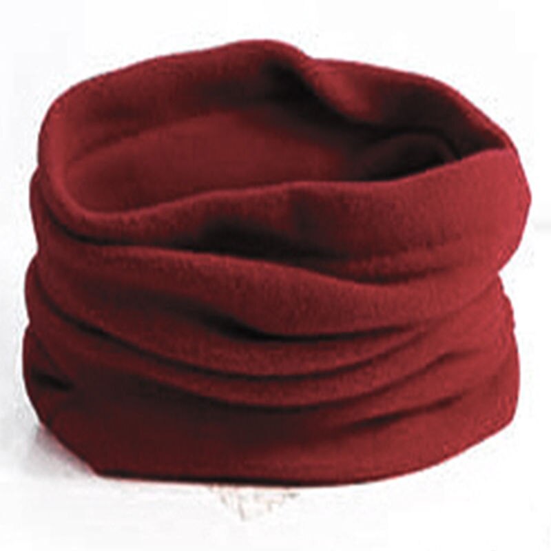 Winter Essential Unisex Polar Fleece Neck Men and Women All Appropriate Headband Wrap Shawl Scarf 9 colors: Wine red