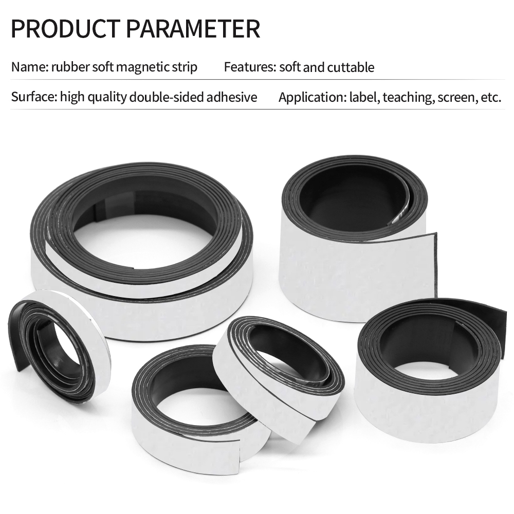 Zelfklevende magneetstrip Rubberen magneetband Sterke flexibele magneetstrip voor koelkast Fotoposters Gratis snijden DIY