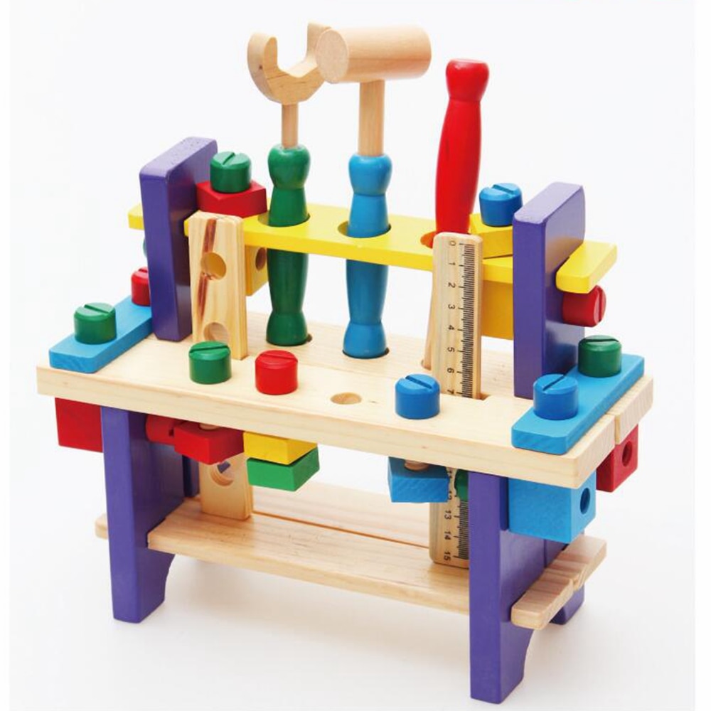 Baby Pretend Speelgoed Kinderen Houten Speelgoed Educatief Houten Tool Project Workbench Multifunctionele Moer Combinatie Speelgoed