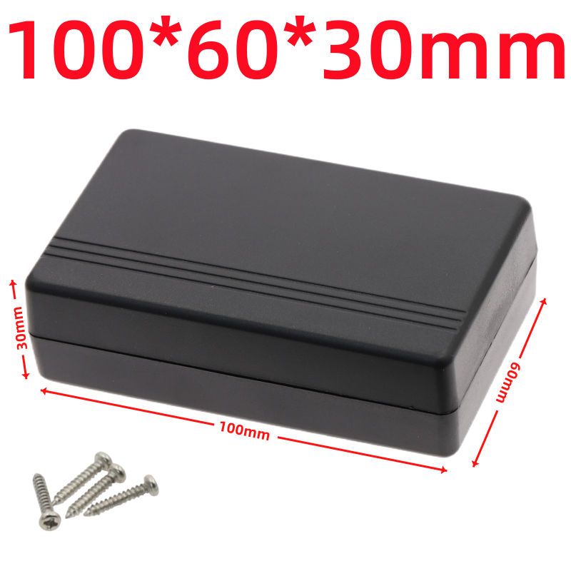 Caja de almacenamiento de instrumentos DIY de 70/100mm, cajas impermeables blancas y negras, caja de proyectos electrónicos: Negro