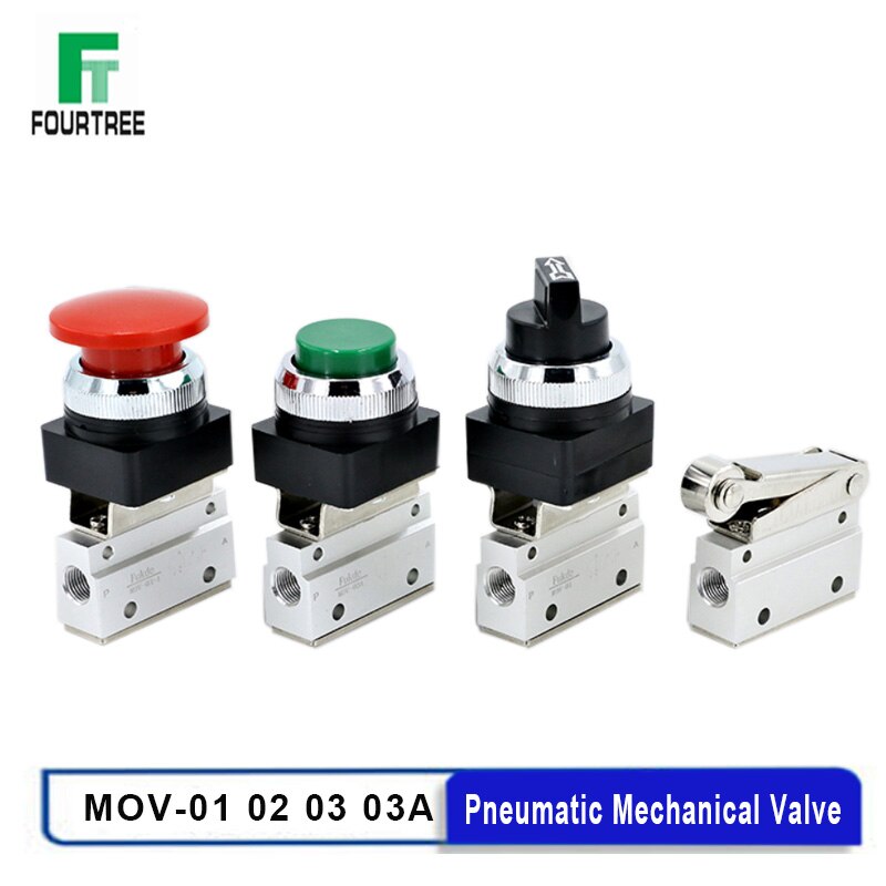 Pneumatische Mechanische Klep MOV-01 MOV-02 MOV-03 MOV-03A Handleiding Valve Air Schakelaar Regelklep Drukknop Momentary