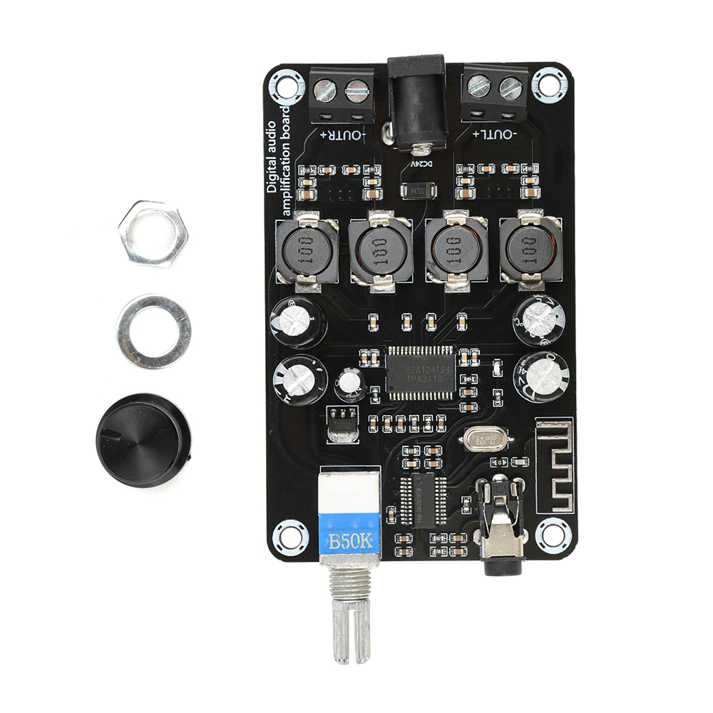 DC12~24V Class D Amplifier Bluetooth 5.0 Digital Amplifier Volume Adjustable 50W*2 Stereo TPA3118D2 Amplifier Module: Khaki