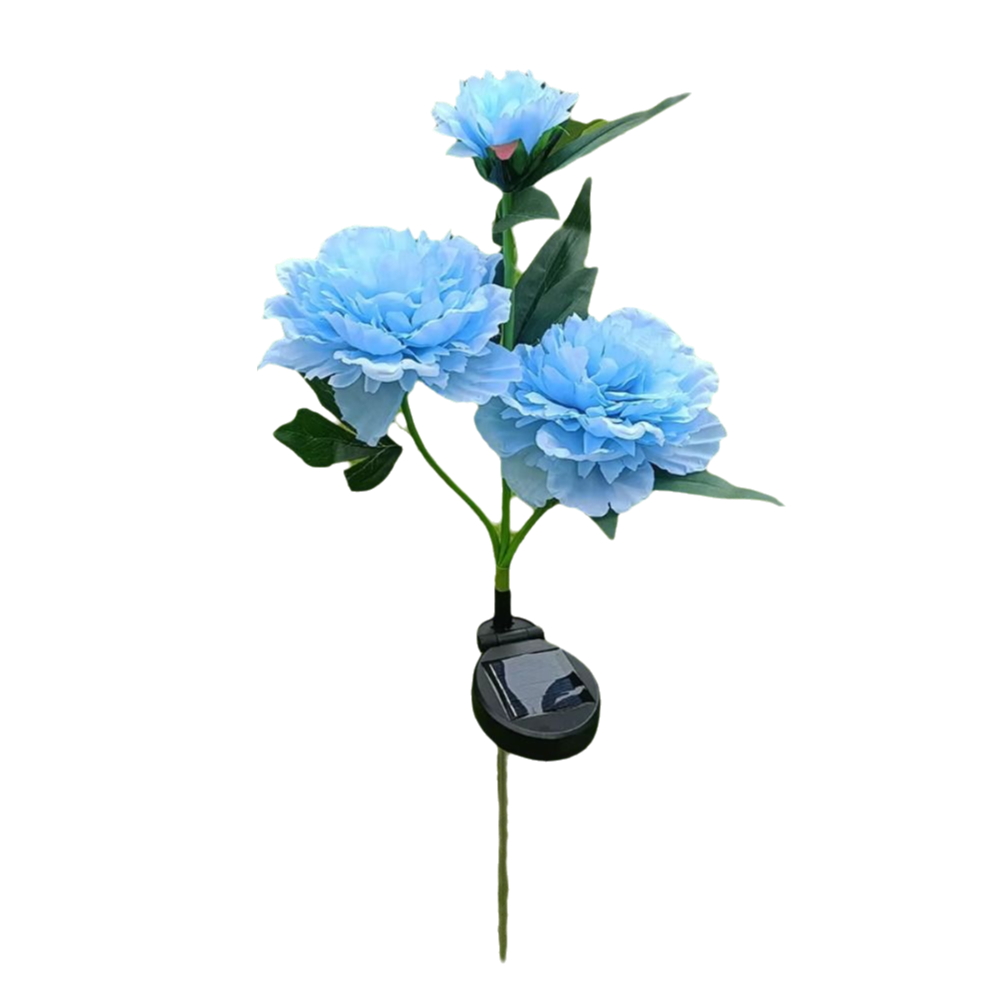 Op zonne-energie werkende tuinverlichting op zonne-energie Simulatie Bloem Pioenlamp Zonne-padverlichting Automatisch aan/uit LED-grondstekkerlicht: Blauw