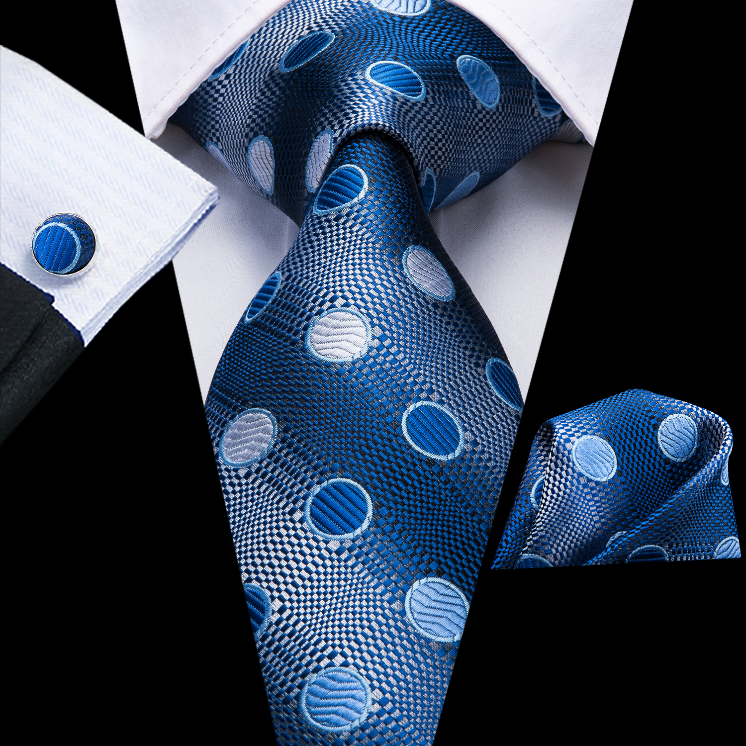 Hallo-binden Plaid Punkte Lila Grau Herren Elegante Krawatte Taschentuch Manschettenknöpfe für Rauchen Klassische Seide Luxus Krawatte für Mann