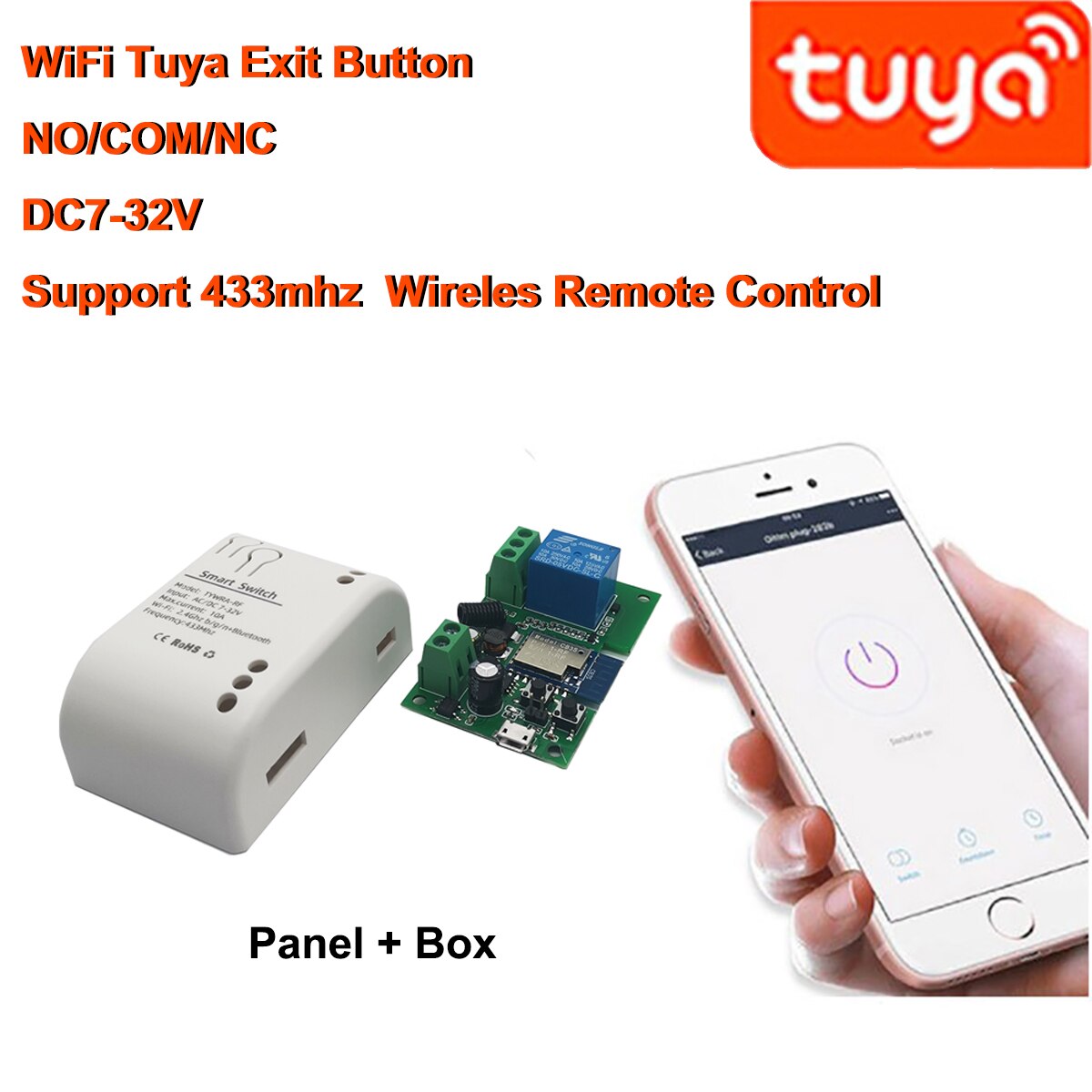 125khz RFID Proximity Card Access Control System RFID/EM Keypad Card Access Controller Door Opener Master Controller: Tuya Exit Button