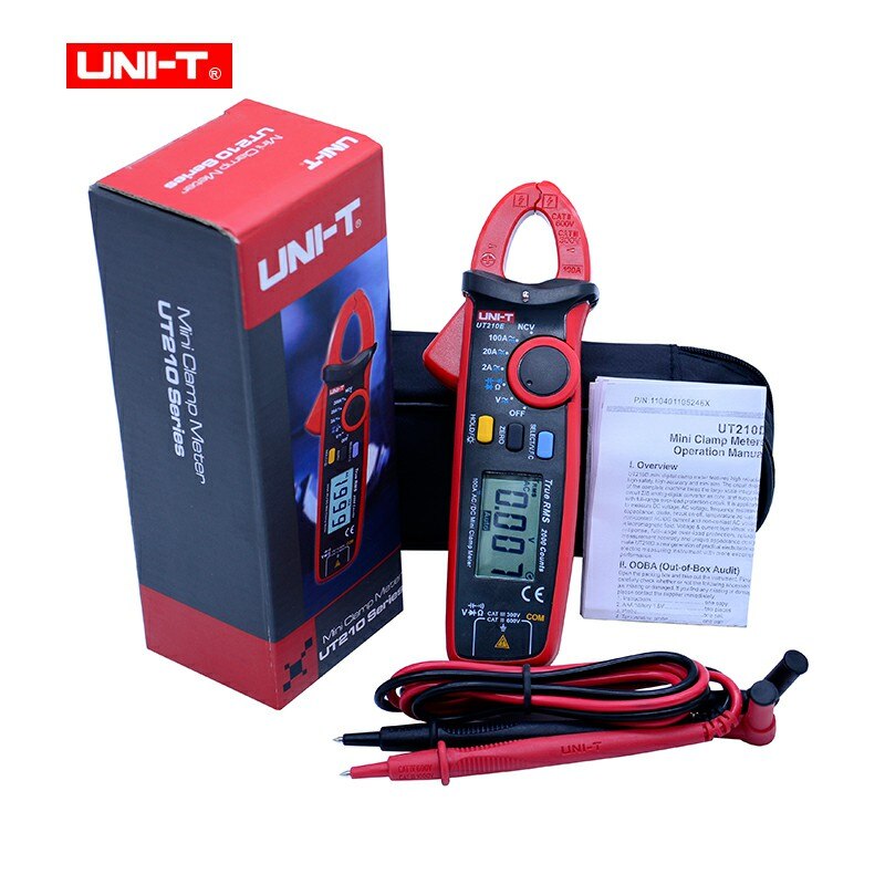 UNI-T Mini Digital Clamp Meters UT210A UT210B UT210C UT210D UT210E True RMS Auto Range VFC Capacitance Non Contact Multimeter: UT210E