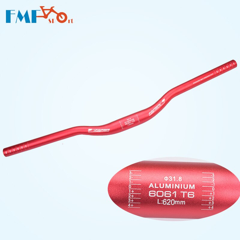 FMFXTR – guidon de vtt plat/surélevé en alliage d'aluminium haute résistance, partie droite de vélo, 31.8x620/700mm: Riser-620-red