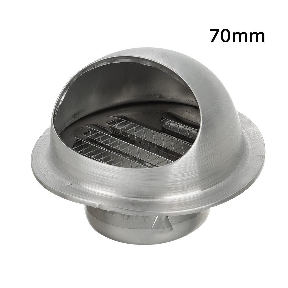 70/80/100/120/150Mm Roestvrijstalen Buitenmuur Ventilatieopeningen Waterdichte Dop Ducting Ventilatie Rooster Ontluchtingsafdekking: Black