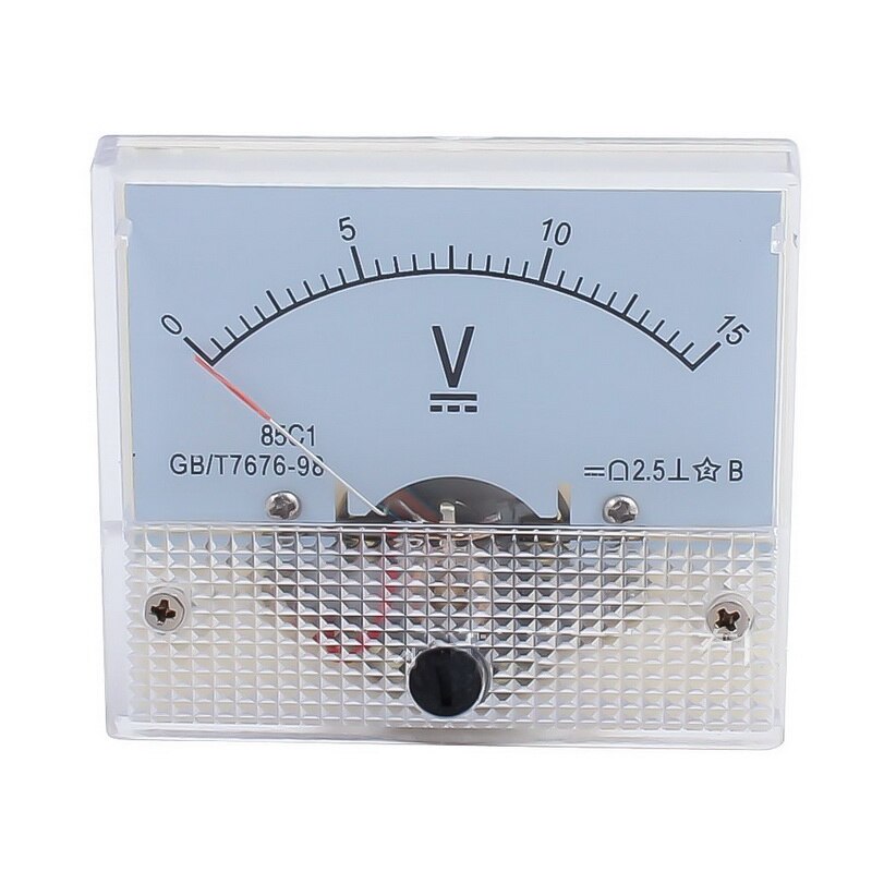 Dc 30V Analoge Panel Volt Voltage Meter Voltmeter Gauge 85C1 5V 10V 15V 20V 30V 50V 100V 200V 300V Mechanische Spanning Meter: 15V