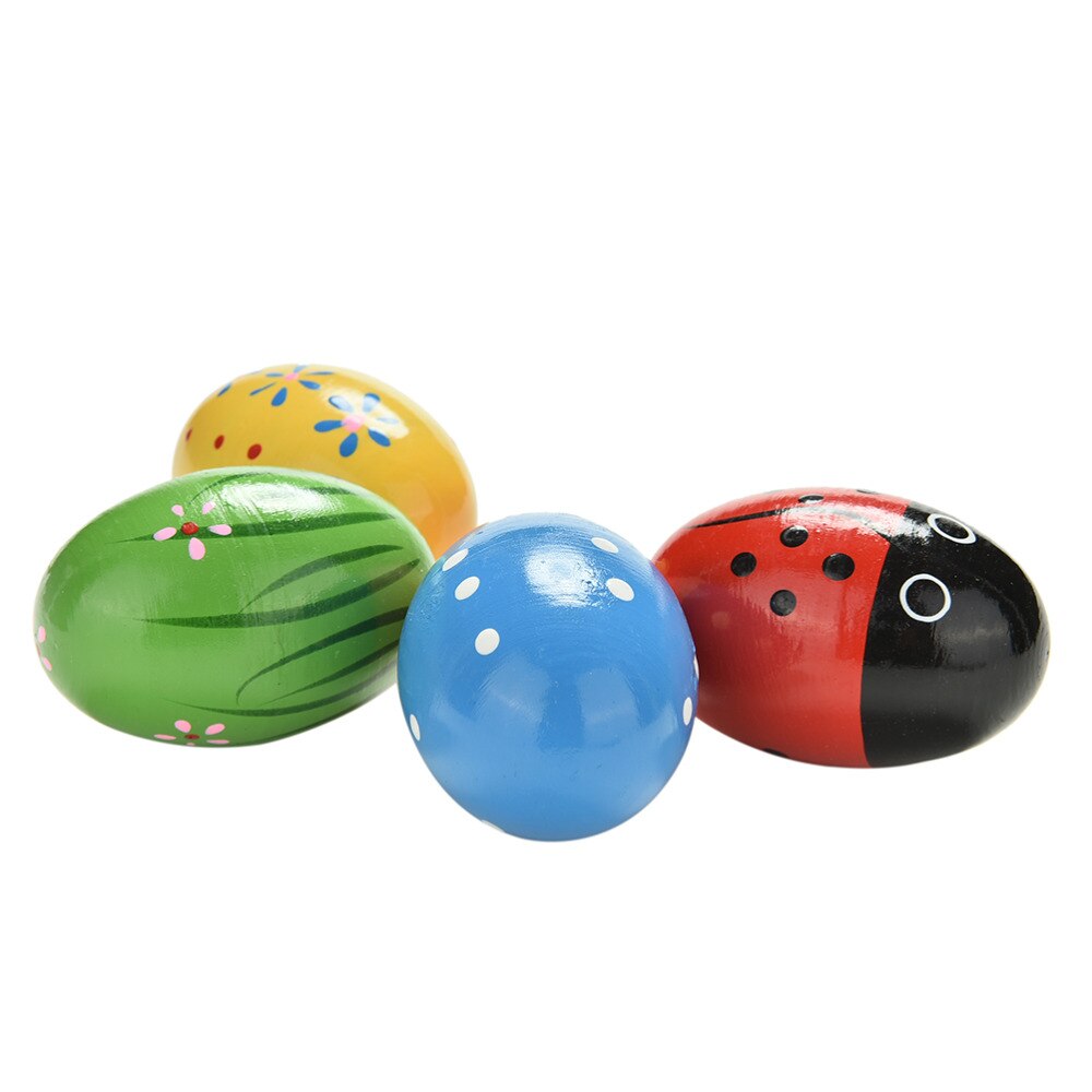 Huevos de arena de madera, instrumentos musicales de percusión, colores aleatorios, 1 Uds.