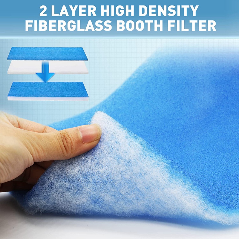 Airbrush Hobby Airbrush Spuitcabine Filter Set, Glasvezel Booth Vervangen Filter Compatibel Voor Master, Paasche 4 Stuks Blauw