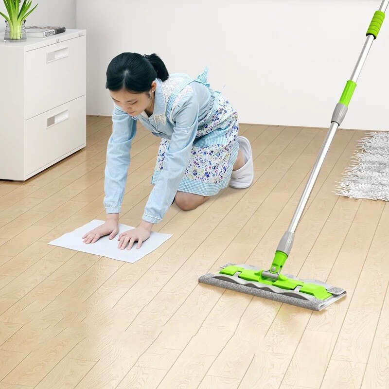 Rotatable Flat Mop Floor Telescopic Mop Handle Super Absorbent Microfiber Blue Green Cloth For Home Kitchen Tiles Cleaning Tools