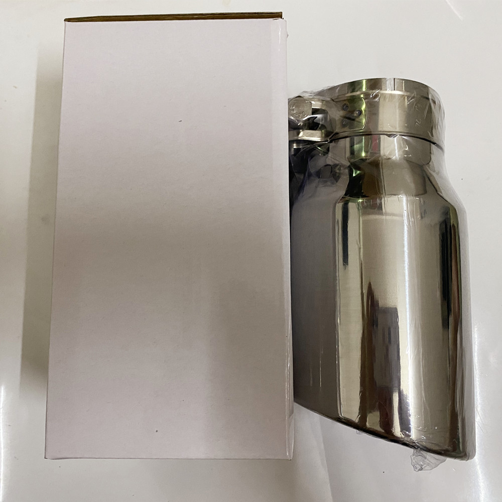 3 Inch Inlet Exhaust Tip 3" Inlet 4" Outlet 20cm Overall Length Stainless Steel Diesel 76mm Exhaust Tail Tip 3 inch muffler: Silver