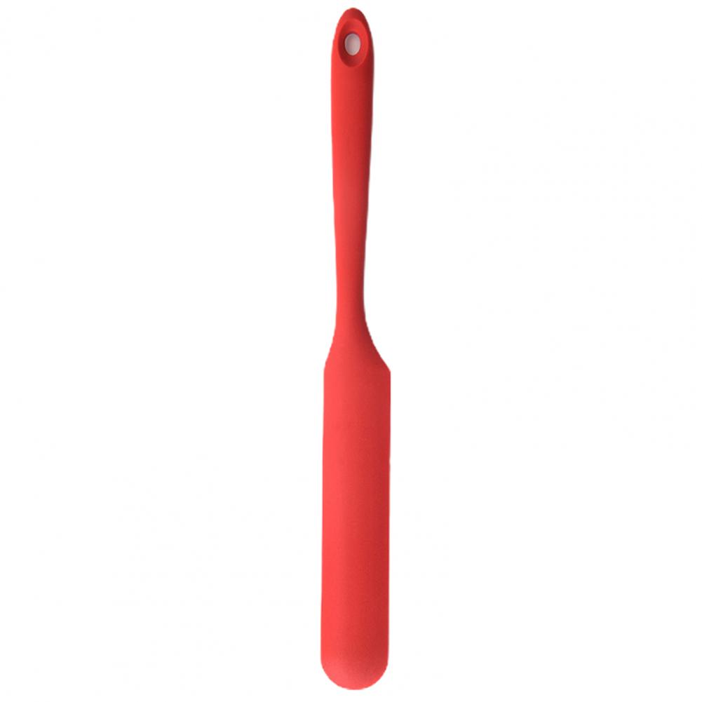 1 PCS Non-Stick Long Handle Spatula Silicone Easy to Hold Multifunction Baking Fruit Sauce Spatula Kitchen Utensil Accessories: Red