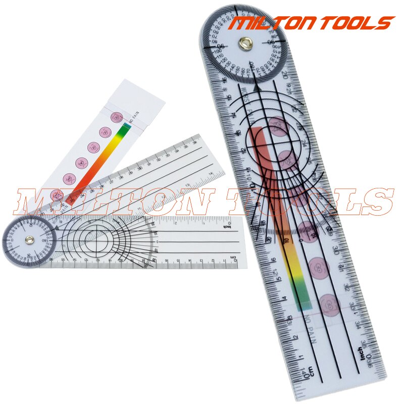 2 in 1 Pain goniometer Spinal Goniometer Ruler Motion Tester Pain Rating Scale 360 , 3pcs/lot