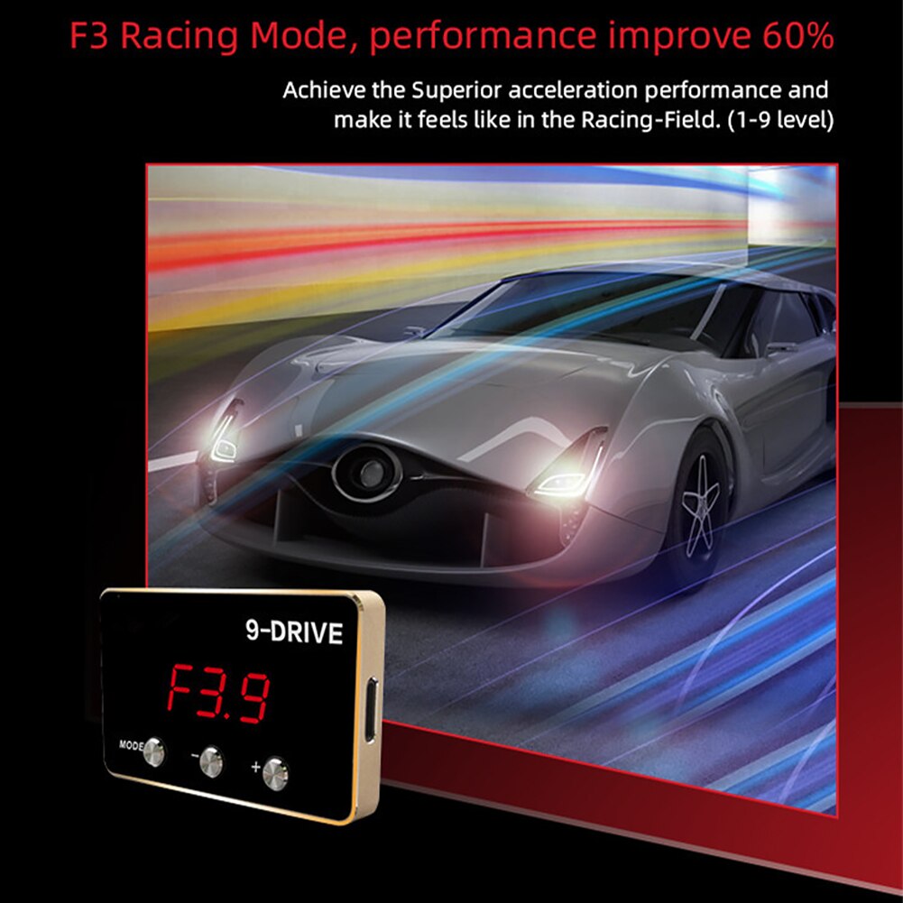 Plug And Play Throttle Controller Pedal Commander Car Electronic Power Converter Digital Display 9 Drives Racing LCD Screen