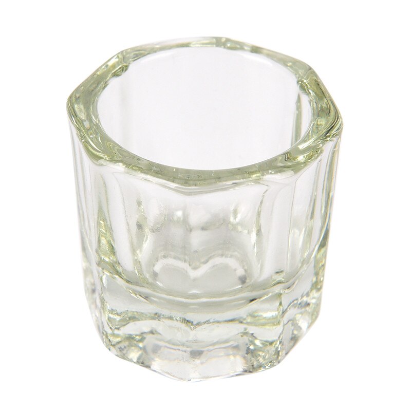 Kristallglas akryl pulver dappen skål akryl flytande glas kopp för akryl nail art klar vit färg transparent kit
