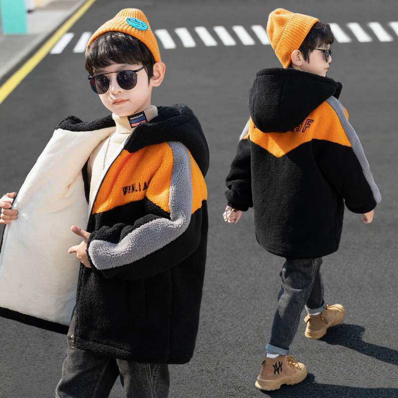 Tiener Jongen Winterjas Kinderen Plus Fluwelen Warme Jas Jongens Midden Lange Jas Winter Hooded Dikke Mode Kleding 5 7 9 11 13 Y